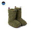 【KAVU カブー】ニューボアソックス Khaki B ルームソックス 厚手フリース ウェイビングテープ 滑り止めソール 自宅用 テント 室内履き キャンプ アウトドア 19821706 国内正規品(4)