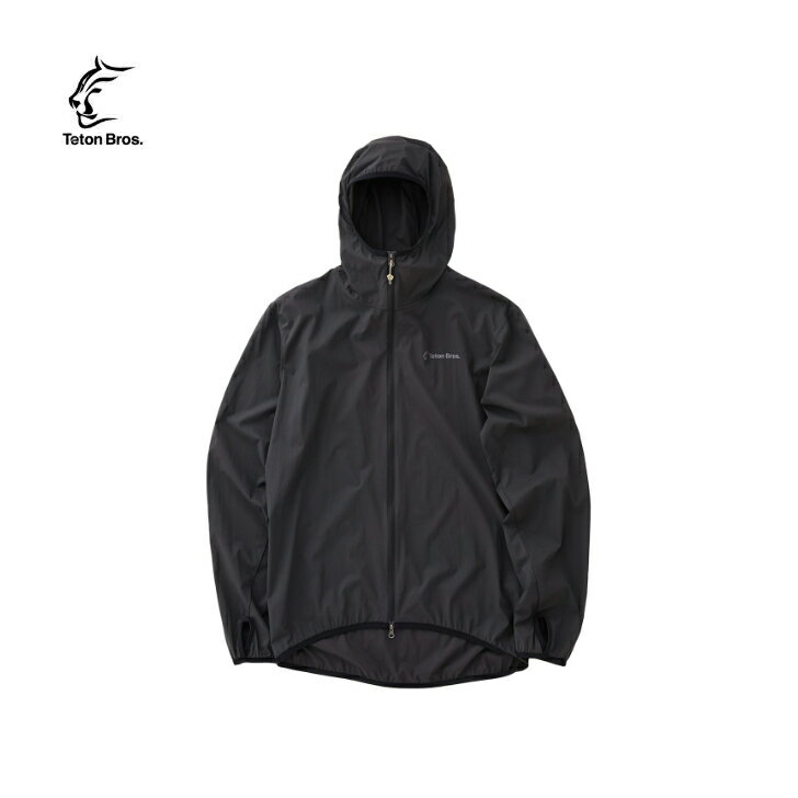【Teton Bros. ティートンブロス】WIND RIVER HOODY (Men) ウインドリバーフーディー メンズ Black ブラック ウインドシェル 撥水加工 防風 耐久性 軽量 薄手 パッカブル仕様 登山 トレッキング 山行 アウトドア TB251-19M