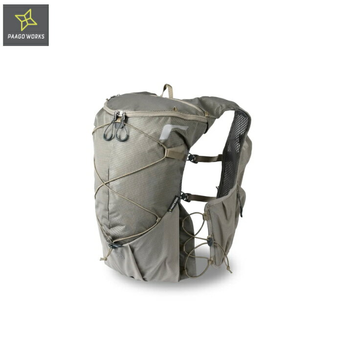 【PAAGO WORKS パーゴワークス】RUSH15R ラッシュ15R Sand Storm サンドストーム トレランベスト 高重心設計 無段階調節可能 トレッキングポール固定ホルダー トレイルランニング レース アウトドア