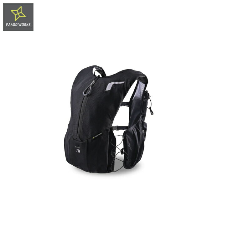 【PAAGO WORKS パーゴワークス】RUSH7R ラッシュ7R Midnight ミッドナイト トレランベスト 高重心設計 無段階調節可能 トレイルランニング ミドルレース アウトドア RP605MDN