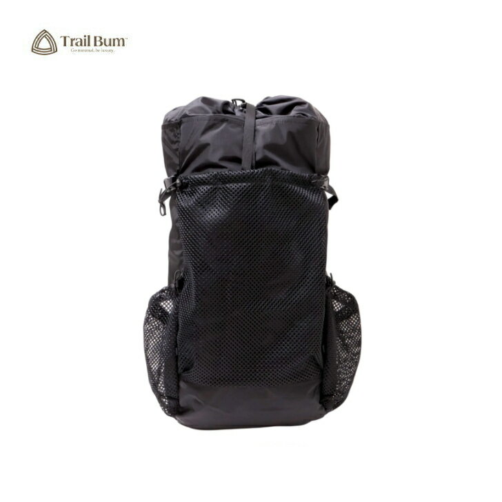 樂天商城 - 【TRAIL BUM トレイルバム】FAB ファブ BLACK ブラック バックパック 25L 360g BUMMER小型化改良バージョン ロールトップ仕様 ハイク 山行 登山 アウトドア