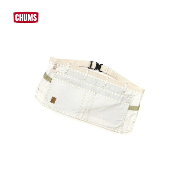 Rakuten - 【CHUMS チャムス】Flame Retardant Salon Apron Light フレイムリターダントサロンエプロンライト White ホワイト ブラウン サロンエプロン コットン100% 難燃加工 キッチン アウトドア キャンプ 釣り DIY 難燃グローブ付き CH09-1240