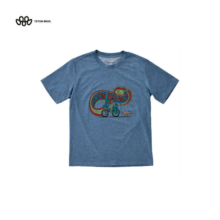 Bike Packing Tee バイクパッキングティー Blue Tシャツ 半袖 リラックスフィット ポリエステル100% 吸汗速乾性 抗菌防臭機能 紫外線カット アウトドア TB251-81
