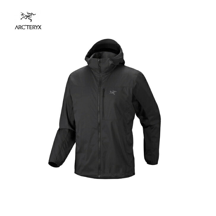 【ARC'TERYX アークテリクス】スコーミッシュフーディ メンズ Black ブラック ウィンドシェル フードジャケット 軽量 風と寒さ保護性能 トリムフィット アルパイン クライミング 山行 アウトドア X000010276 国内正規品
