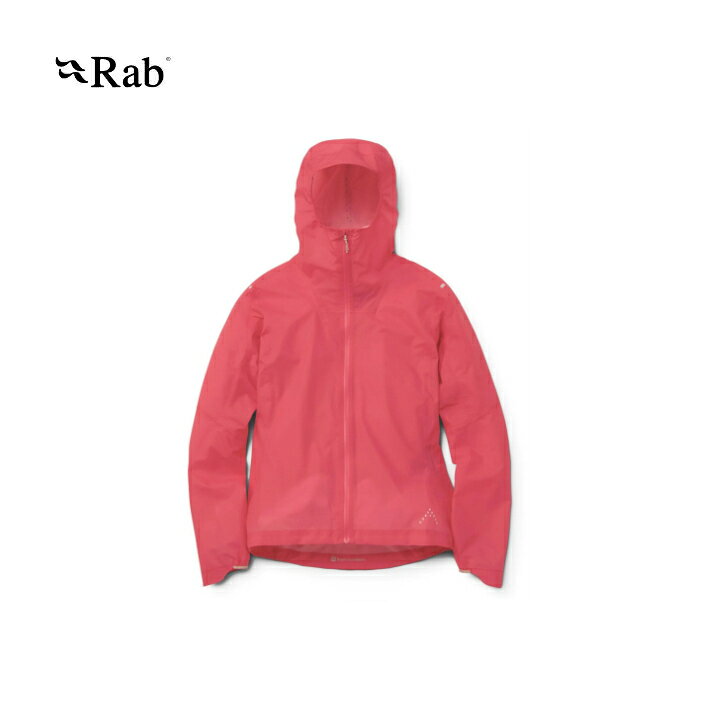 【Rab ラブ】Phantom Jacket Wmns ファントムジャケット ウィメンズ ハイビスカス レインウェア 防水ジャケット レディース 軽量 約104g フェザーライト 収納性 透湿性 フード内ベンチレーション マウンテンランニング ハイク 登山 アウトドア 国内正規品