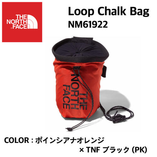 【国内正規品】【THE NORTH FACE ノースフェイス】 Loop Chalk Bag ループチョークバッグ NM61922 PK ポインシアナオレンジ TNFブラック