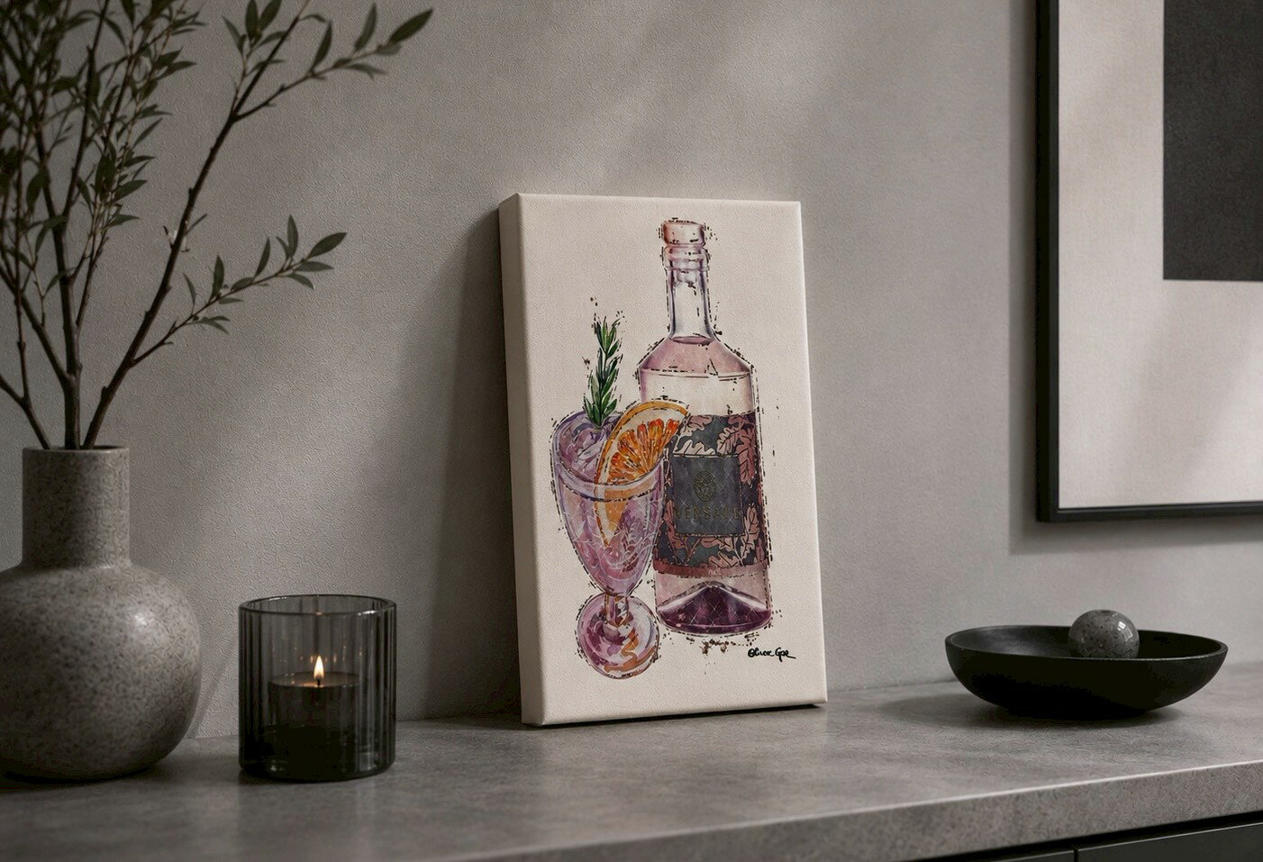 〈ミニオリバーガル〉 絵画 ポップアート BITTERS IN ITALY