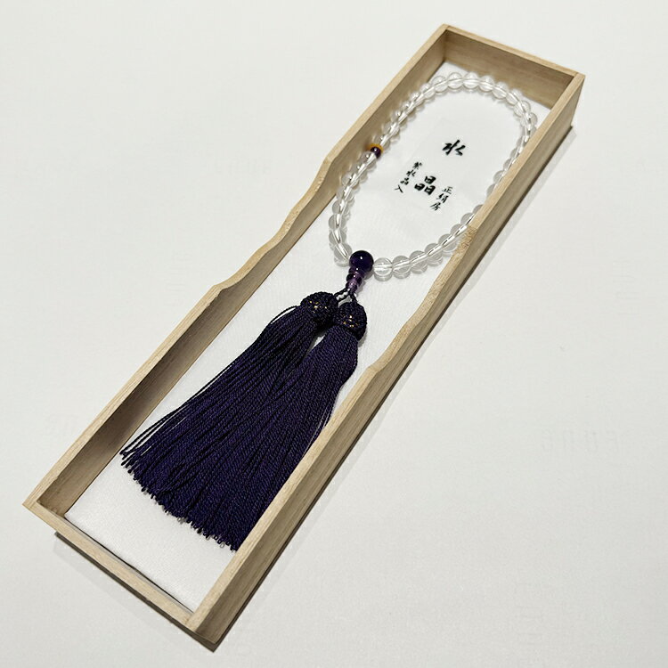 念珠・数珠片手水晶7mm紫水晶仕立...