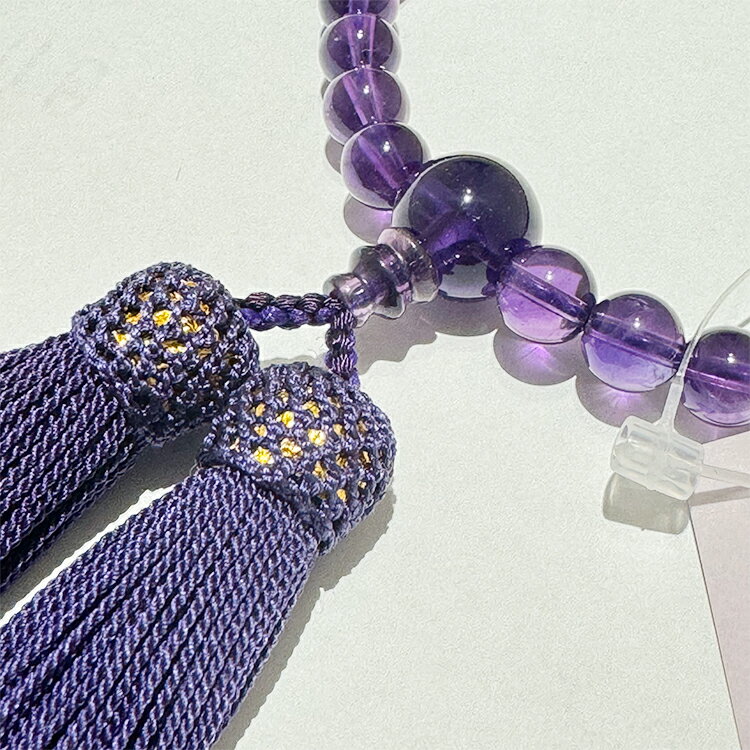 念珠・数珠 片手紫水晶 AA8mm共仕立正頭 紫紺桐箱入 じゅず ギフト 贈り物 贈答 法事 葬式 葬儀 法要 感動葬儀。 FUNE