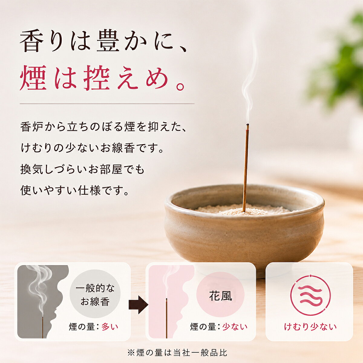 【9/4～9/11 ★楽天スーパーSALE商品 !! ポイント10倍 ! 商品10%OFF!送料無料!! 】【日本香堂】花風 ネロリ バラ詰 3箱セット 日本香堂 線香 お線香 微煙 けむり少ない お香 仏壇 お供え お盆 お彼岸 法要 喪中見舞い 自宅用 fune353535shop-10002552 感動葬儀。フューネ葬儀仏事サロン サンプル画像3
