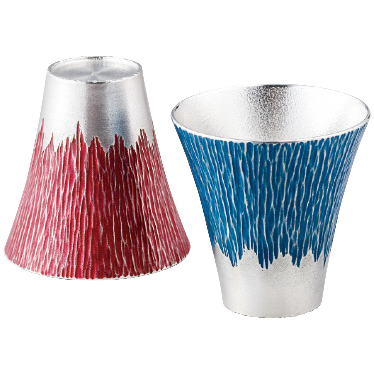 【店内全品ポイント5倍】香典返し 法要 返礼品 法事 粗供養 [ 錫製富士山タンブラー180ml(小)青朱ペア ..