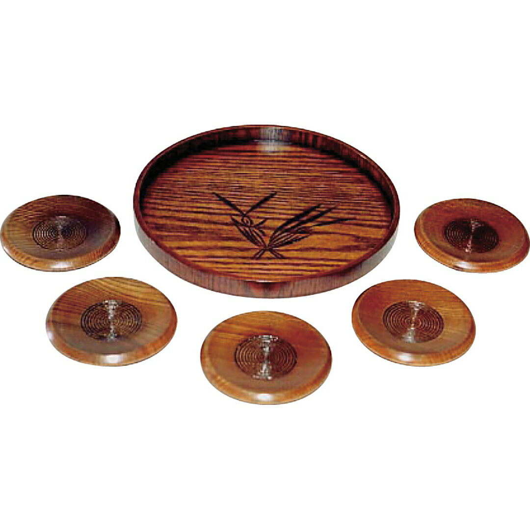 【店内全品ポイント5倍】香典返し 法要 返礼品 法事 粗供養 [ 木製 蘭彫丸盆・茶托揃 2668 ] お供え お..