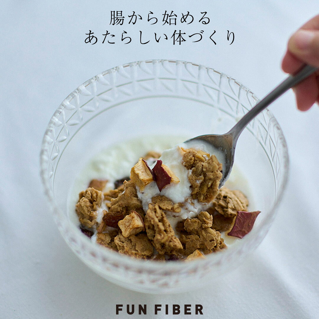 FUN FIBER 楽天市場店の【 Fiber-Rich アップルグラノーラ / 1袋 250g 1食50g 5食分 】 夏ギフト フルーツグラノーラ シリアル グルテンフリー 無添加 糖質オフ りんご 長野県 腸活 グラノーラ ギフト グルテン フリー シリアル 食物繊維 タンパク質 朝活 栄養 ヘルシー おやつ ナチュラルフード｜アングル2