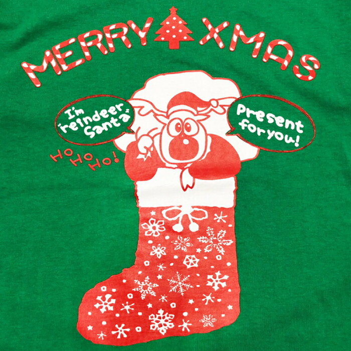 クリスマスTシャツ【トナカイブーツ】大人用　クリスマス　トナカイ　イベント　衣装　パーティー