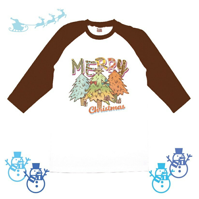 クリスマスTシャツ【メリーチョコ】7分袖