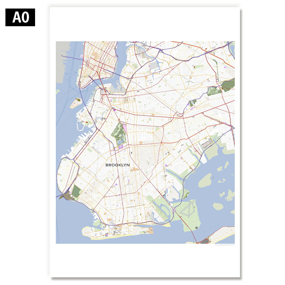 都市地図ポスターラミネート/ホワイトボード/フレーム アメリカ ニューヨーク 世界地図 アートプリント