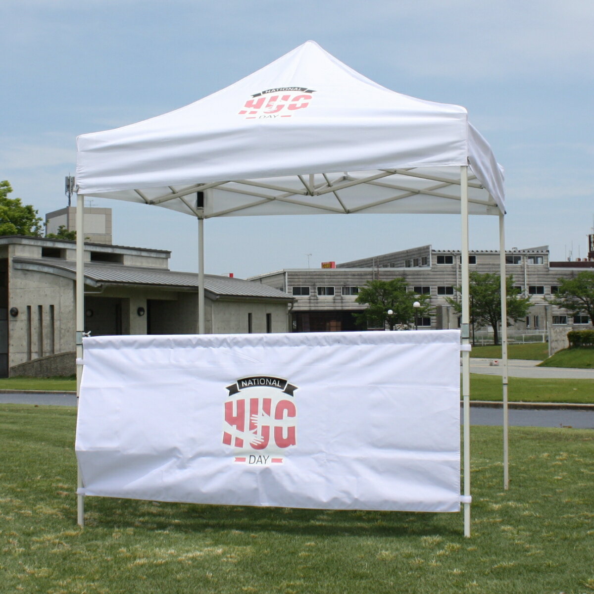 テント用 横幕 ハーフ【 2M／3M 】 屋台 マルシェイベント ディスプレイ 7色 ( 青 赤 白 黄 ピンク 緑 ..