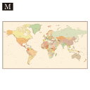 世界地図 ポスター【アンティーク】M ラミネート加工 大型(1,070×600mm) 英語版 world map インテリア おしゃれ デザイン