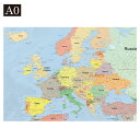 世界地図 ポスター【ヨーロッパ】大型 英語版 world map デザイン マップ