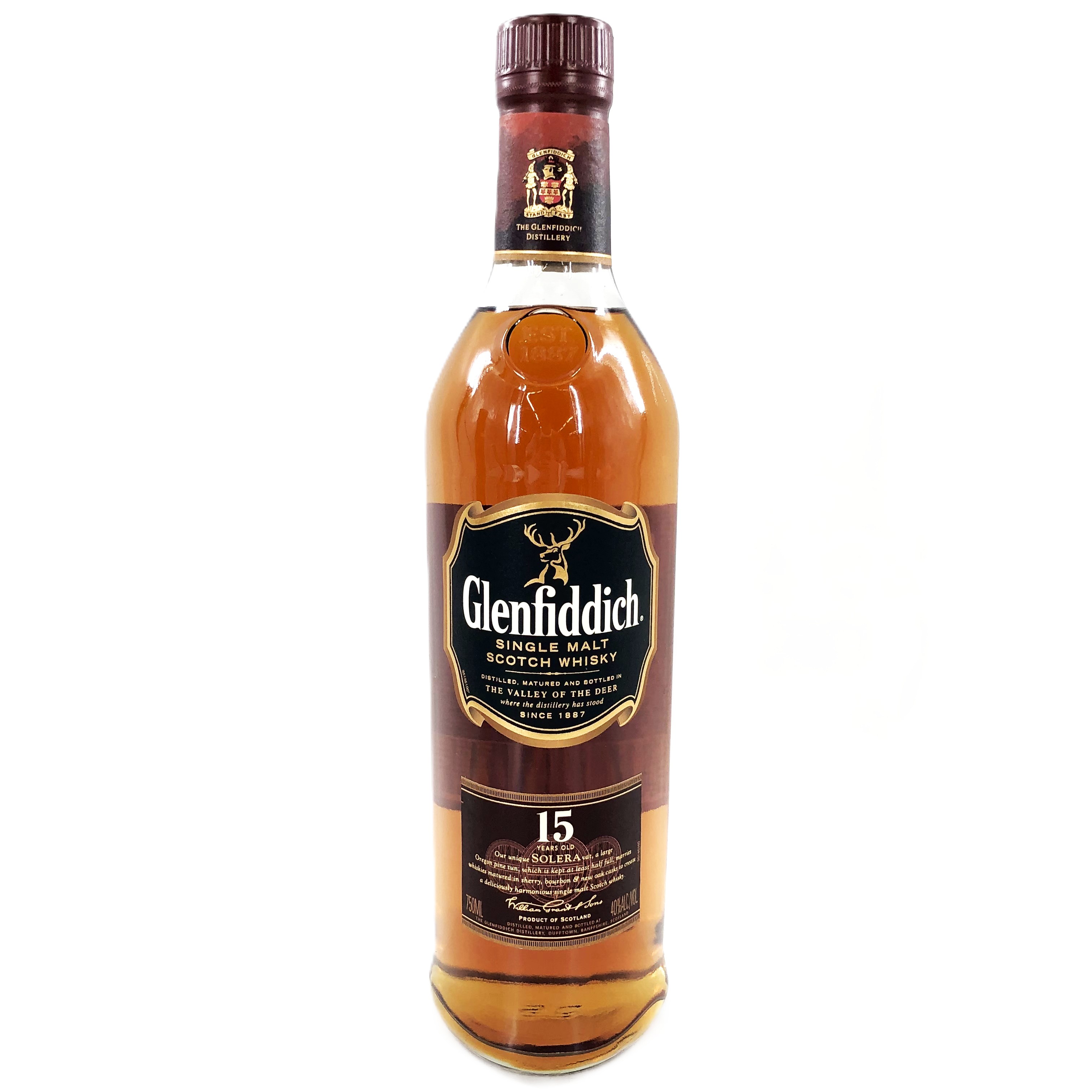 【中古】GLENFIDDICH グレンフィディック 15年 ソレラリザーブ シングルモルトスコッチウイスキー 750ml 40% 箱付【WI-524】