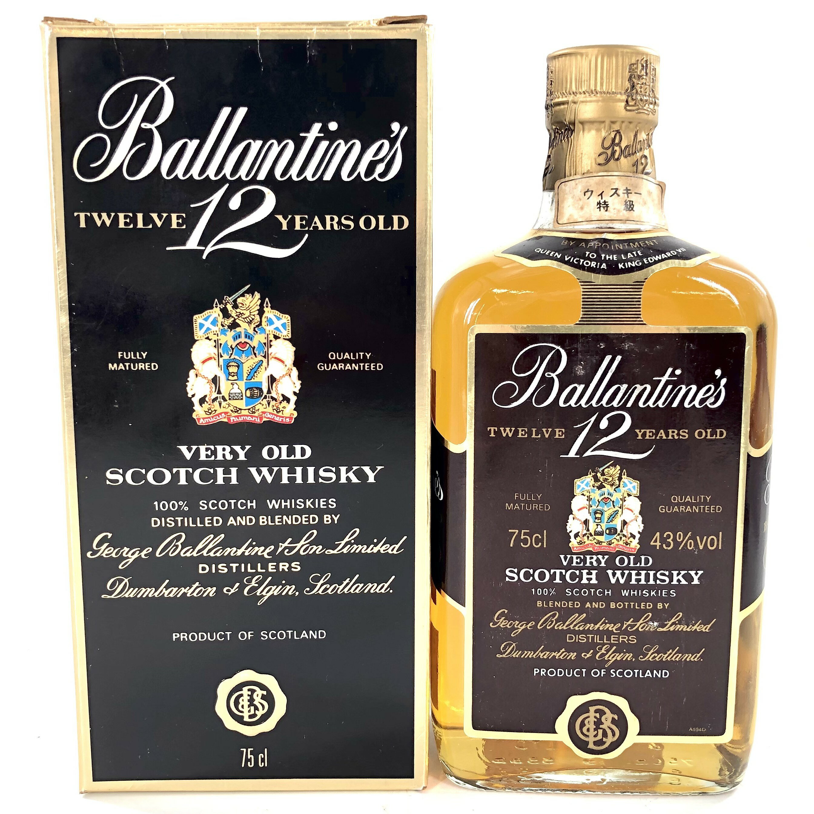 【中古】Ballantine's バランタイン 12年 角瓶 ブレンデッドスコッチウイスキー 750ml 43% 箱付【WI-525】(4)