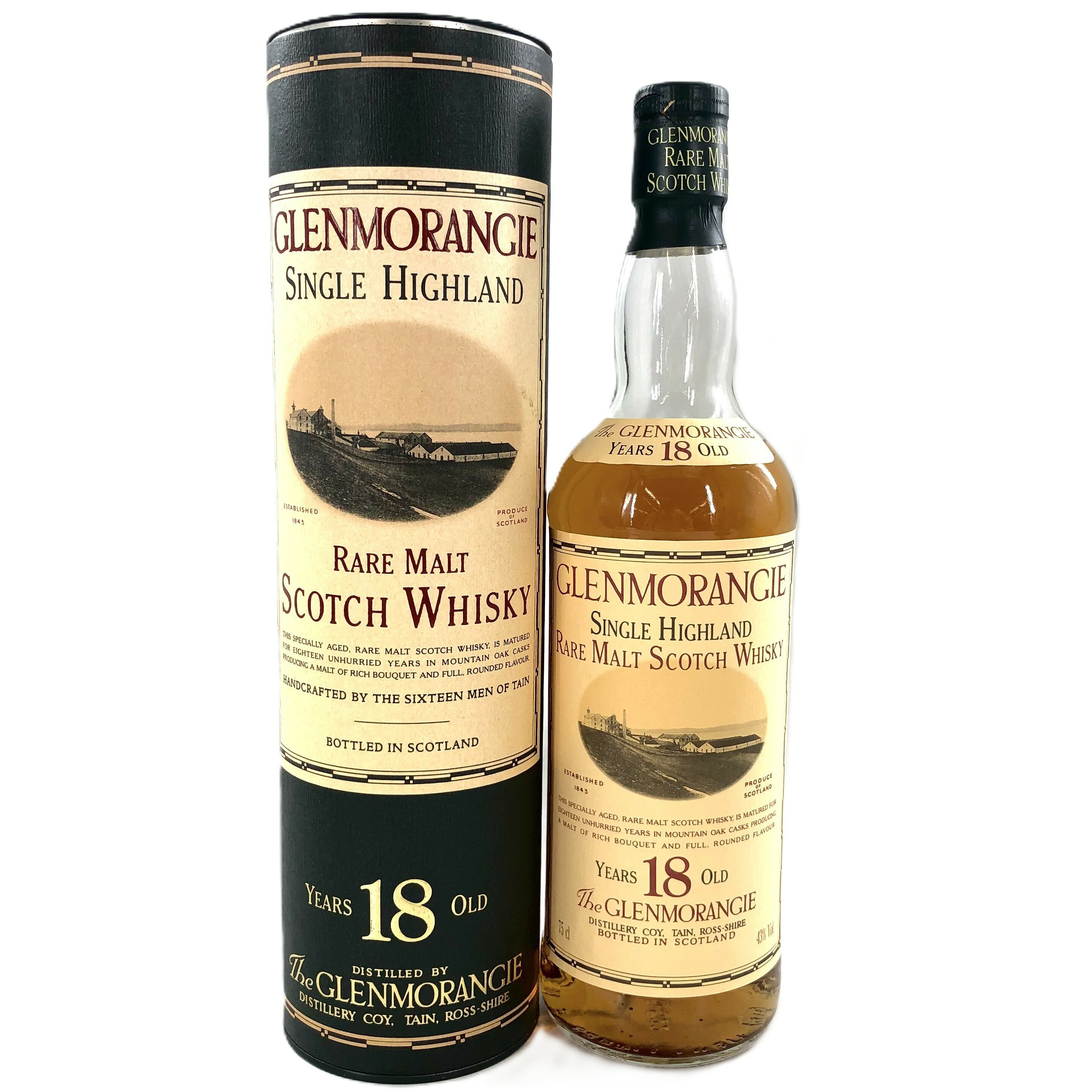【中古】GLENMORANGIE グレンモーレンジ 18年 シングルハイランドレアモルトスコッチウイスキー 750ml 43% 箱付【WI-529】