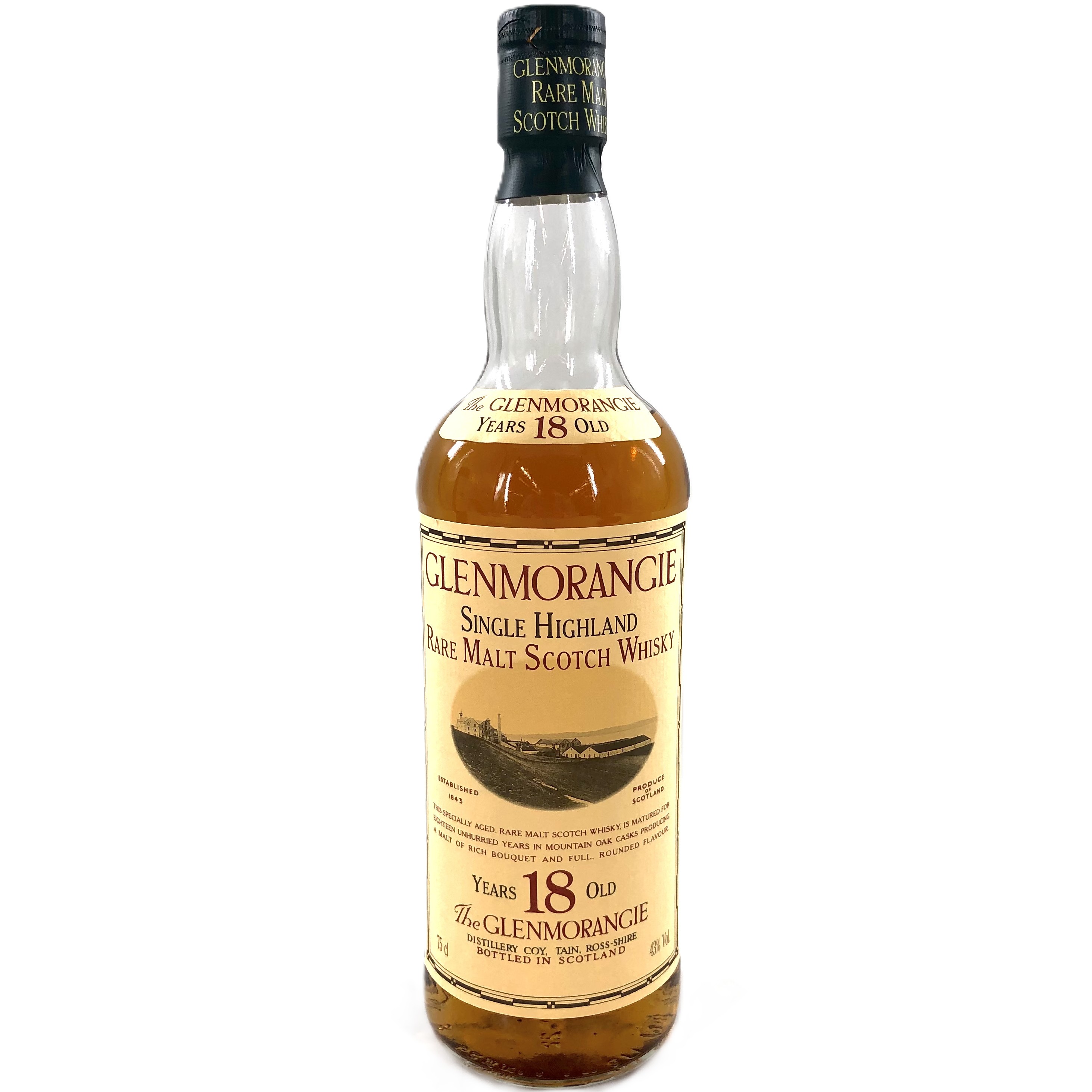 【中古】GLENMORANGIE グレンモーレンジ 18年 シングルハイランドレアモルトスコッチウイスキー 750ml 43% 箱付【WI-529】