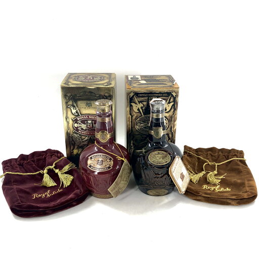 【中古】ROYAL SALUTE ロイヤルサルート 21年 赤 茶 陶器ボトル ブレンデッドスコッチウイスキー 700ml 40% 箱 袋付 2本【WI-100】 【中古】ROYAL SALUTE ロイヤルサルート 21年 赤 茶 陶器ボトル ブレンデッドスコッチウイスキー 700ml 40% 箱 袋付 2本【WI-100】