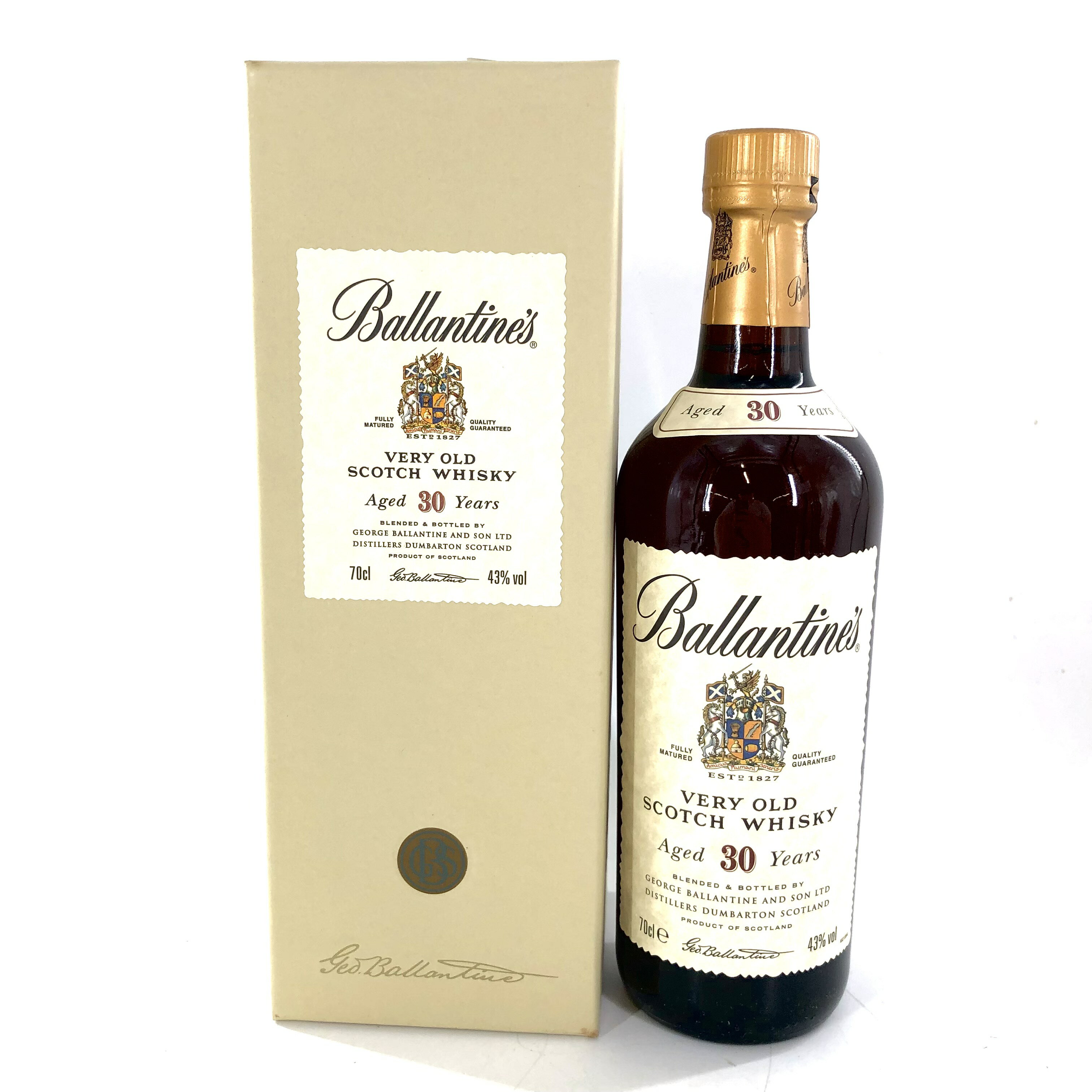 【中古】Ballantine's バランタイン 30年 ベリーオールド 金キャップ スコッチ ウイスキー ブレンデッドスコッチウイスキー 700ml 43% 箱付【WI-383】(4)