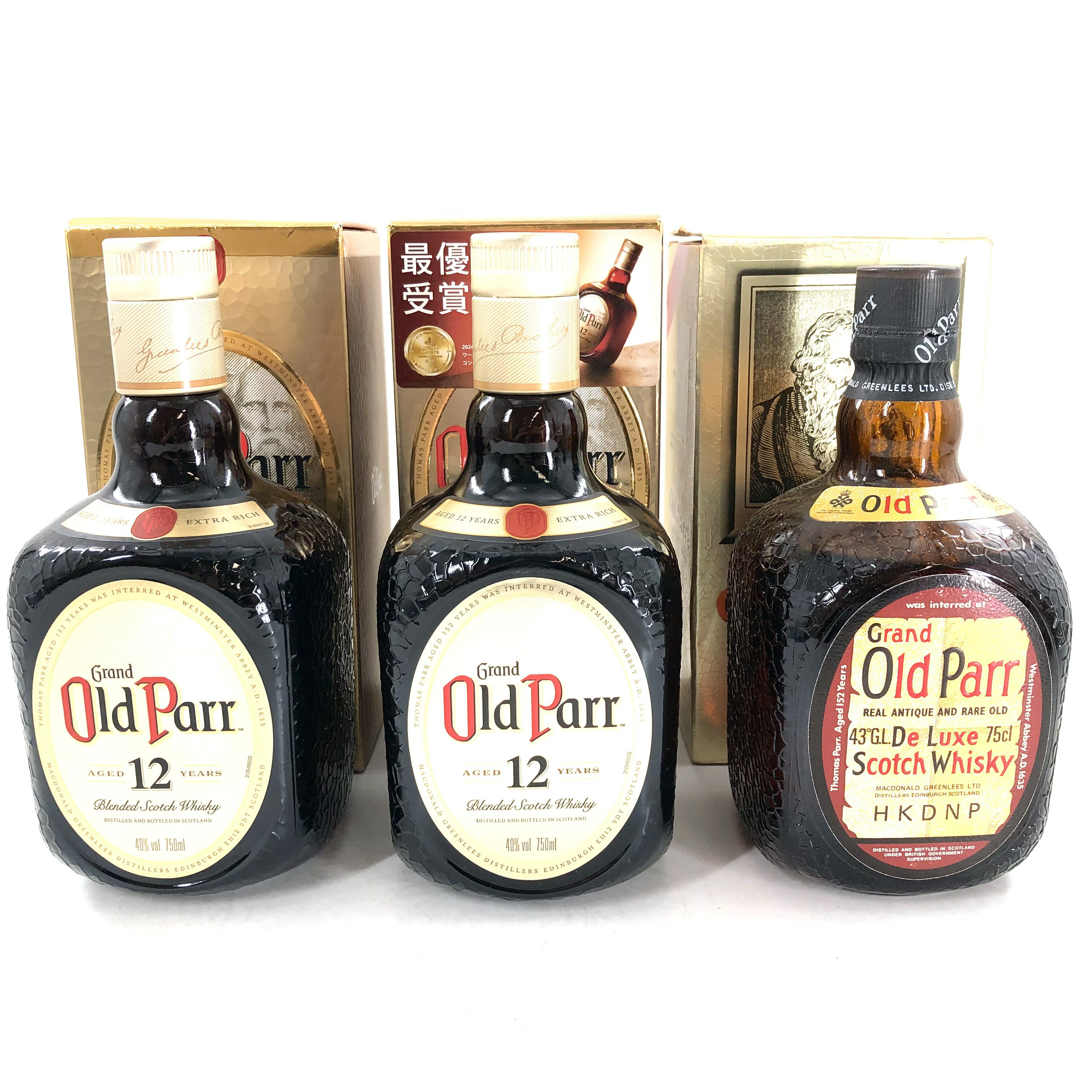 【中古】Old Parr オールドパー 12年 デラックス ブレンデッドスコッチウイスキー 750ml 40% 43% 箱付 ..