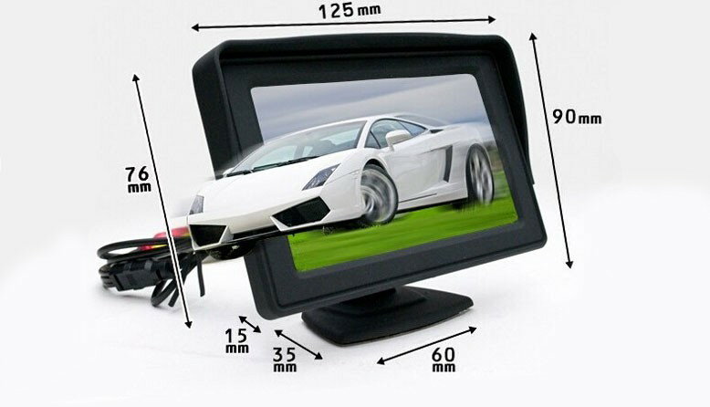 バックカメラセット映像入力2系統DC12V車用広角170度防水・防塵仕様人気のA0119Nカメラ4.3インチモニターOMT43SET