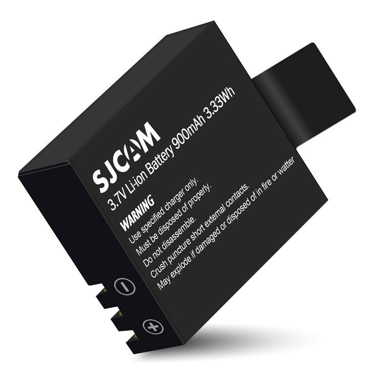 SJCAM社製スポーツカメラ用の交換用バッテリーです。SJCAM社の正規品においてのみ作動を保障いたします。その他類似品でのご使用はご遠慮ください。バッテリーにつきましては出荷時に動作テストを行わせていただいております。【仕様】・カラー：ブラック・本体材質：ABS、他・容量：900mAh/3.7V・対応機種：SJ4000/SJ5000/SJ9000/M/各シリーズ・サイズ：約3.3×3×1.1cm・質量：17g【ご注意】本商品はSJCAM正規品においてのみ動作保障いたします。その他OEM品や類似品でのご使用は保障の対象外とさせていただきます。※ゆうメール限定送料無料！※製造時期により外観や仕様に若干の変更がある場合がございます。予めご了承ください。