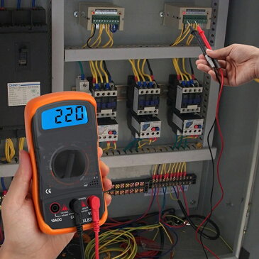 デジタルマルチメーター 電流・電圧(直流/交流)・抵抗テスター 電圧チェッカー コンパクト バックライト付 コンパクト 過負荷保護 家庭、現場、車などに XL830L