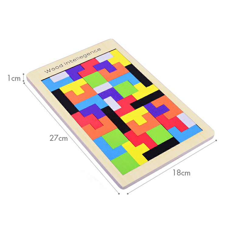 40ピース木製パズル カラフル40ピース ロシアンブロック 温かみある木のおもちゃ タングラム 発想力 思考判断力 図形認識力を育む 知育玩具 TTRIS40 3