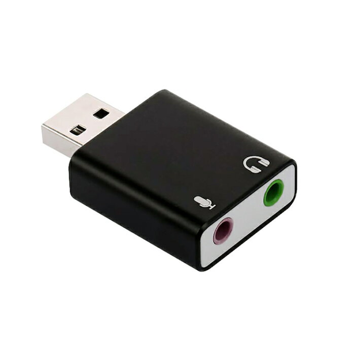 USB外付けサウンドカード USB⇔オーディオ変換アダプタ 3.5mmミニジャック ヘッドホン出力/マイク入力対応 小型軽量 5.1ch/3Dサラウンド対応 オーディオインターフェイス PCゲームやボイスチャットに最適 PFUOS15015