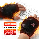充電式 指なし手袋 指ぬき手袋 3秒速暖 3段階調温 2000mAh 極暖 寒さ対策 オフィス/キャンプ/スキー等にも CGL2000M