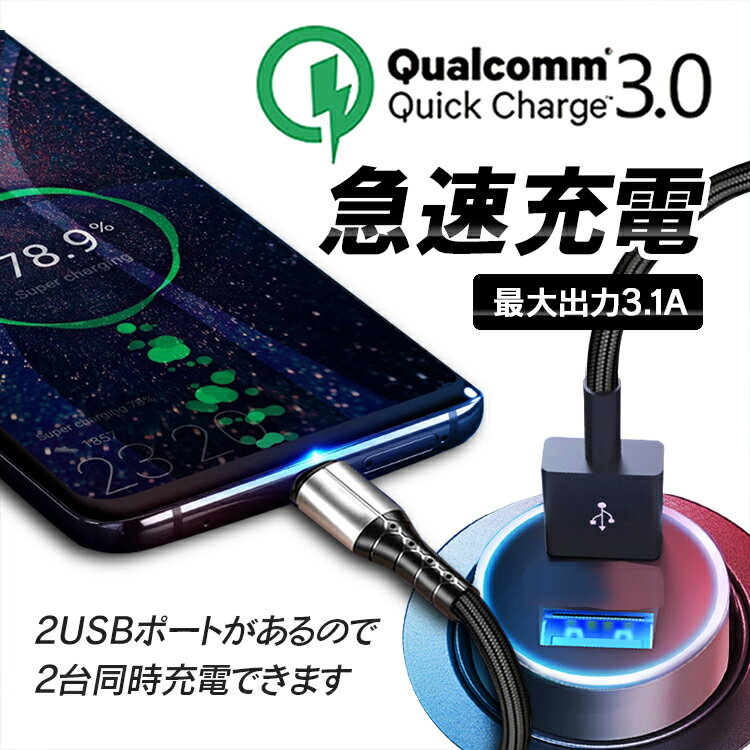 QC3.0��®���żֺܥ����ץ� ����USB���㡼���㡼 USB�ݡ���2�� ������USB�����ץ� DC12/24V�б� CQCM31