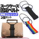 【2個セット】スーツケースベルト バッグとめるベルト 長さ調整可 弾力性 荷物固定バンド 装着簡単 手荷物固定ベルト RSBT02S