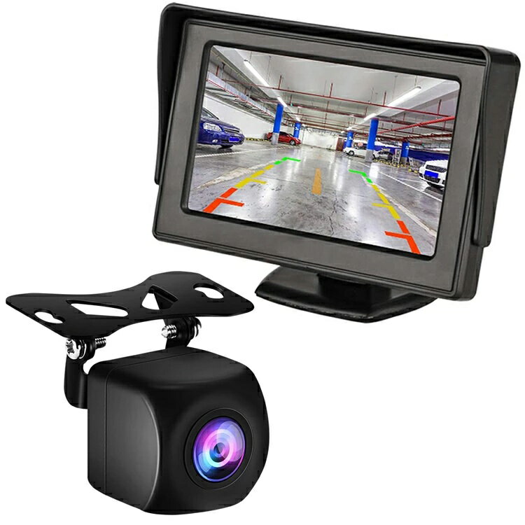バックカメラセット映像入力2系統DC12V車用広角170度防水・防塵仕様人気のA0119Nカメラ4.3インチモニターOMT43SET