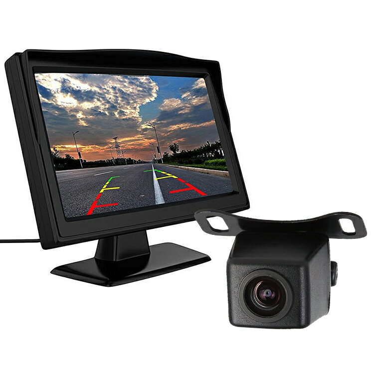 5インチオンダッシュモニターバックカメラセット 映像2チャンネル 小型・防水・広角バックカメラ 高画質 正像鏡像＆ガイドライン表示切替 OMT50A0119PRO
