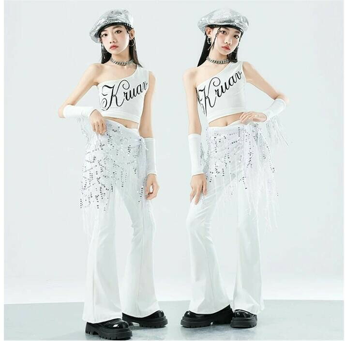キッズダンス衣装 セットアップ 男の子 女の子ベスト ロングパンツ 半袖Tシャツ…