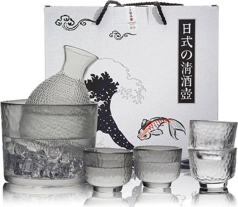 耐熱ガラス 酒器 冷酒 グラスセット 燗瓶盃 酒盃 ガラス 徳利 日本酒用 温酒 熱燗 耐熱 滑り止め 居酒屋 バー 還暦祝い 退職祝い 結婚祝い 誕生日の贈り物 6点セット 送料無料