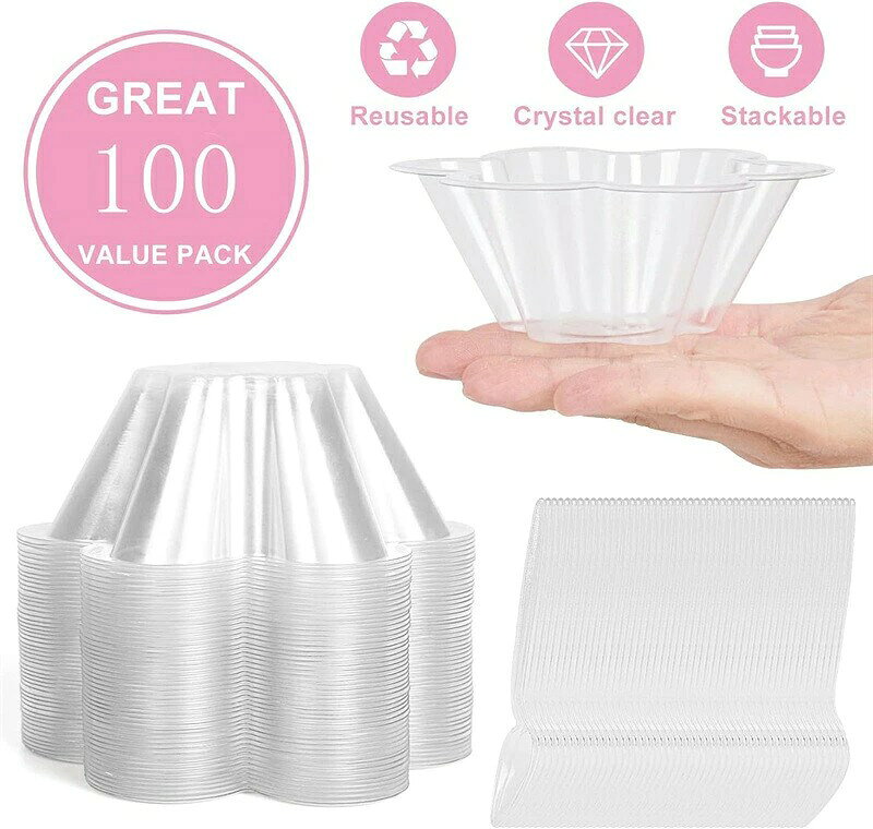 透明プラスチックカップ かき氷カップ アイスクリームカップ デザートカップ 使い...