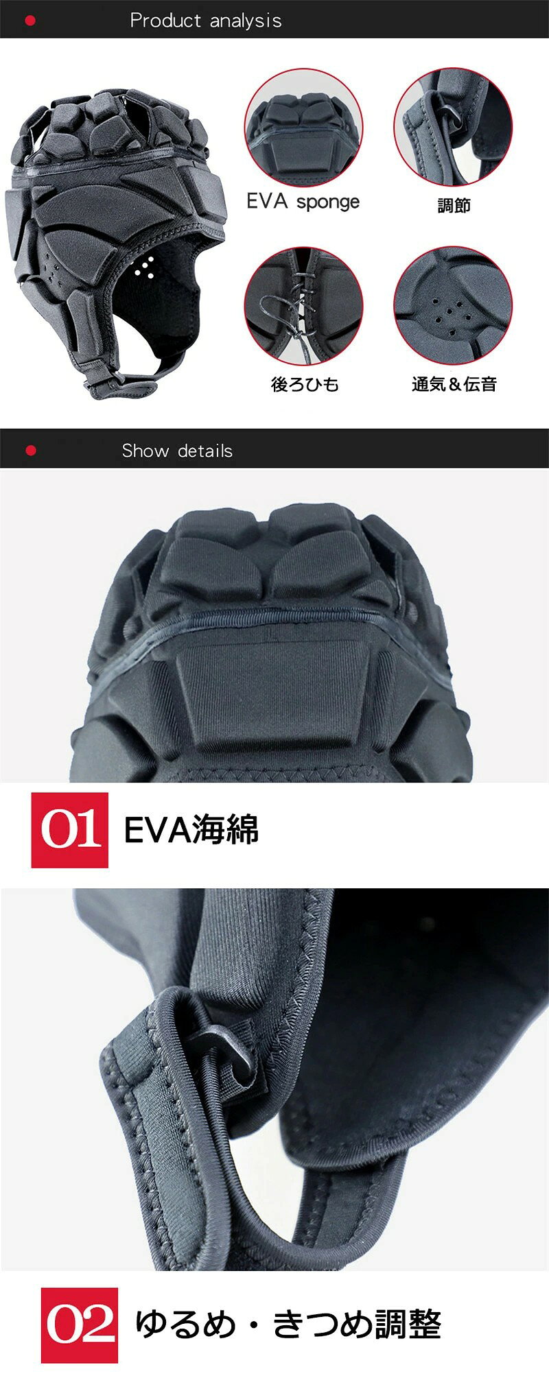 ラグビー ヘッドキャップ ヘッドガード ヘッドギア アメリカンフットボール プロテ...