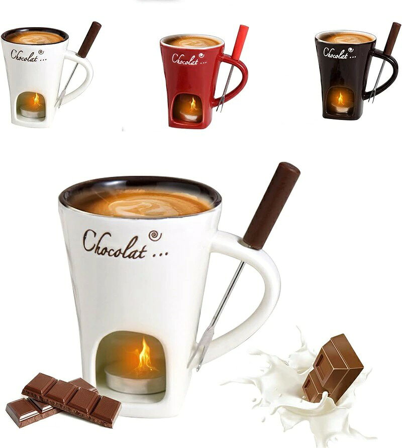 チョコレートフォンデュマグカップ フォンデュマグ コーヒーカップホーク付き メル...