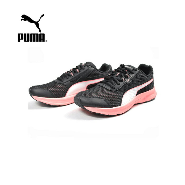 PUMA ESSENTIAL RUNNER WNS 189963　エッセンシャル ランナー ウィメンズ 189963 06/ブラック×ソフトフローピンク