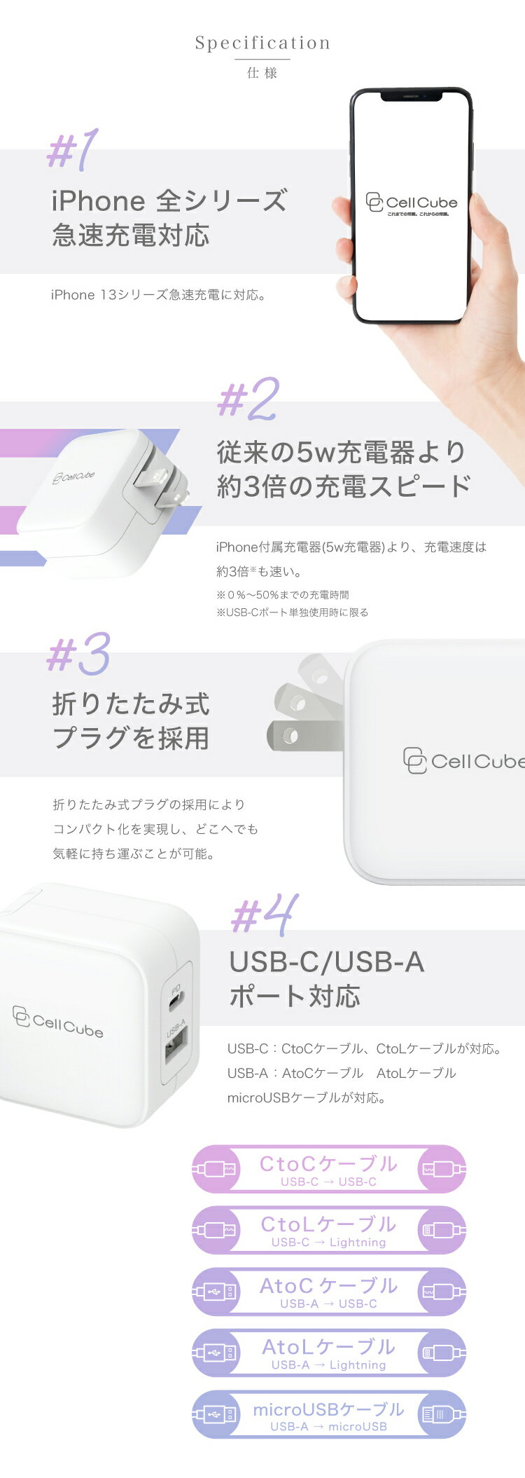 CellCube 20w 2ポートUSB-A&...の紹介画像3