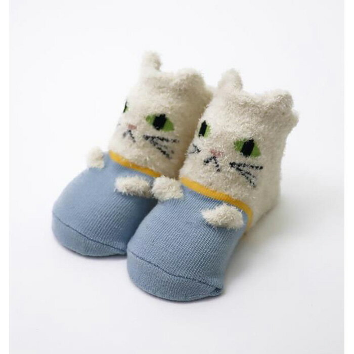 Stample もふもふキャット カップ入りベビーソックス 73268 アイボリー サイズ XS