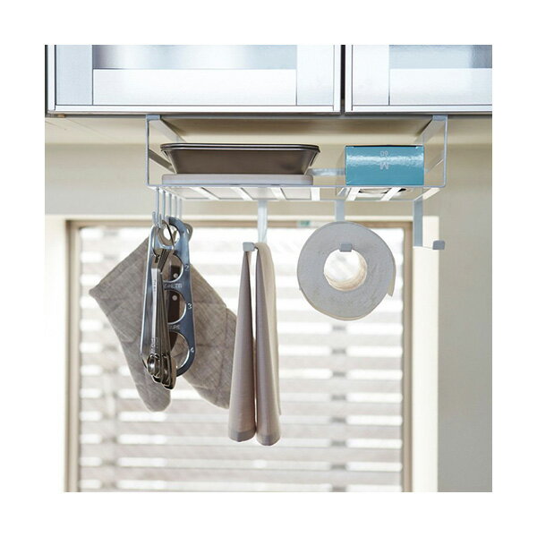 Tower UNDER SHELF STORAGE RACK  タワー 戸棚下収納ラック タワー 02845/ホワイト 02846/ブラック  |整理整頓 シンプル ラップ アルミホイル キッチンタオル 山崎実業 YAMAZAKI| [3]