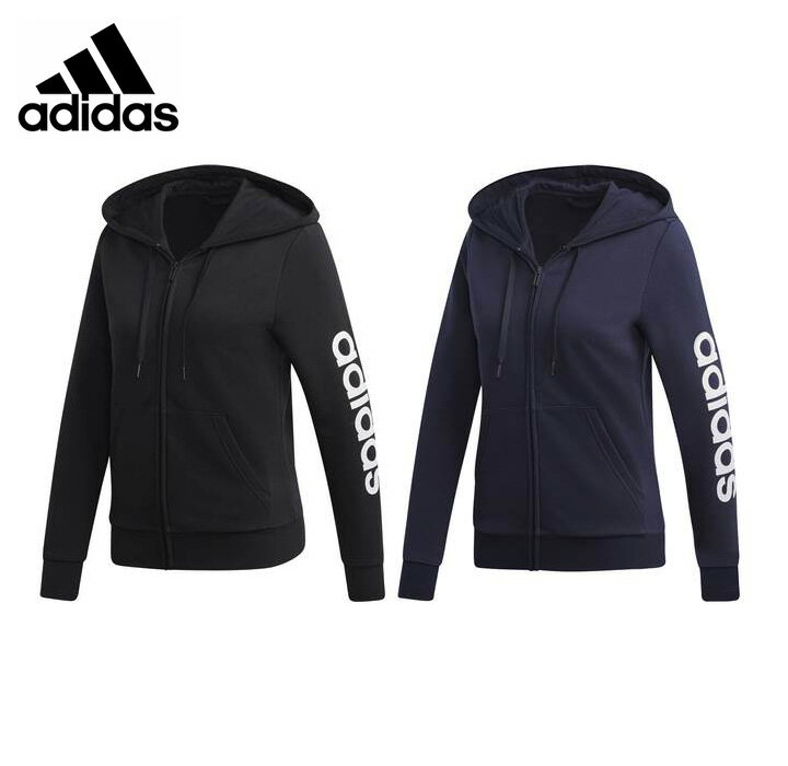 アディダス adidas FRU96 DU0648/レジェンドインク　DP2401/　ブラックホワイト　リニアスウェットフルジップフーディージャケット　|　スウェット　 メンズスウェットシャツ　パーカー　トレーニングウェア|